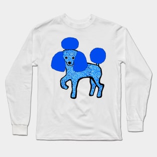 Poodle Fanciness -- Blue Batik Long Sleeve T-Shirt